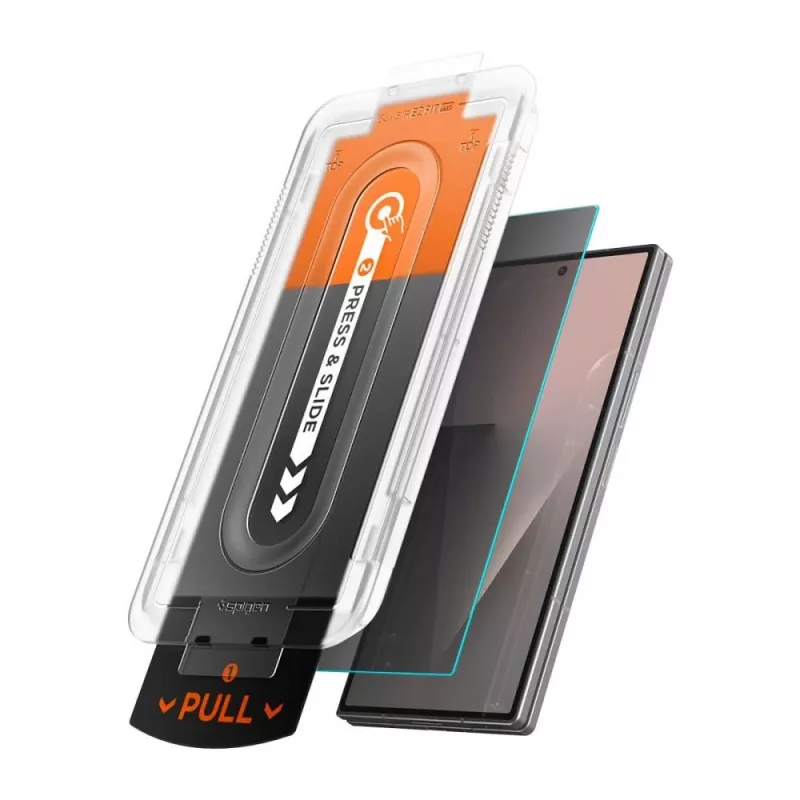 Película de vidro temperado Spigen Glas.tR EZ Fit Pro pack de 2 com filtro de privacidade ultra para ecrã principal Samsung Galaxy Z Fold 7 / 8