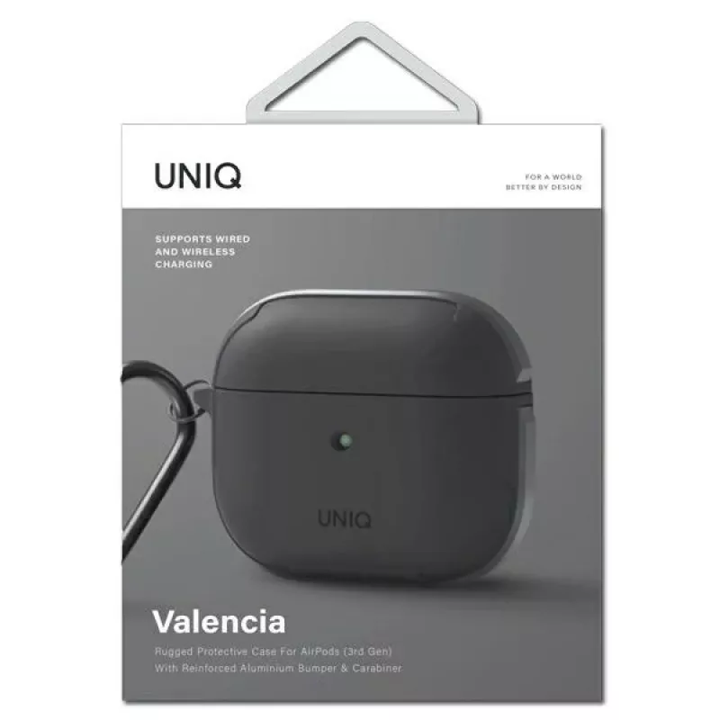Capa antibacteriana UNIQ Valencia para AirPods 3.ª geração, cinzento
