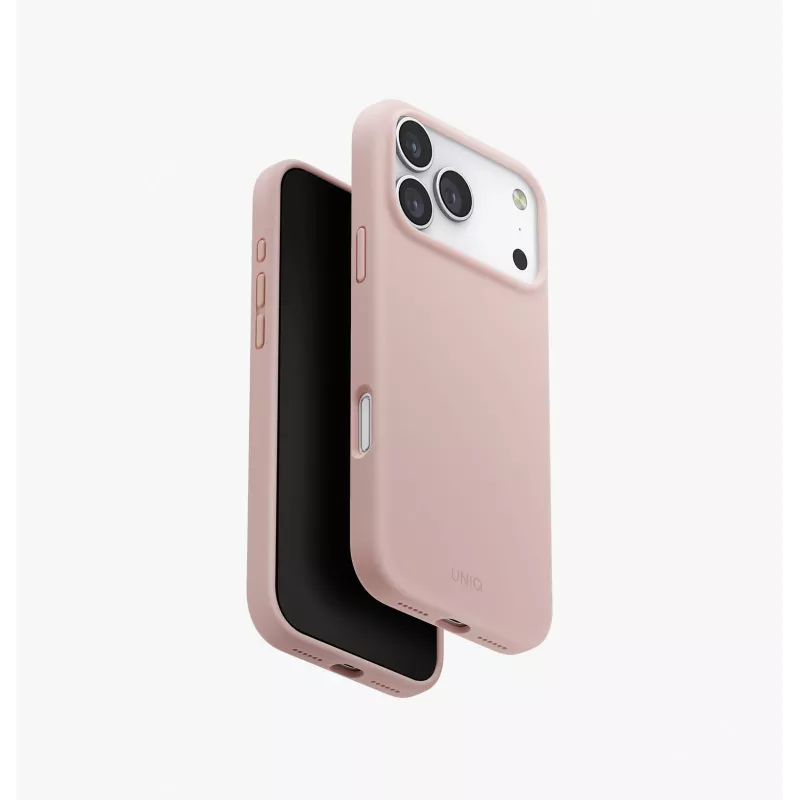 Estojo de carregamento UNIQ Lino MagClick para iPhone 17 Pro Max - cinzento-claro