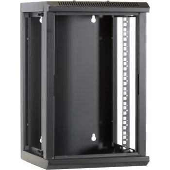 Rack de servidor de parede DSIT 9U 10 polegadas com porta de vidro, 312x310x486 mm, preto