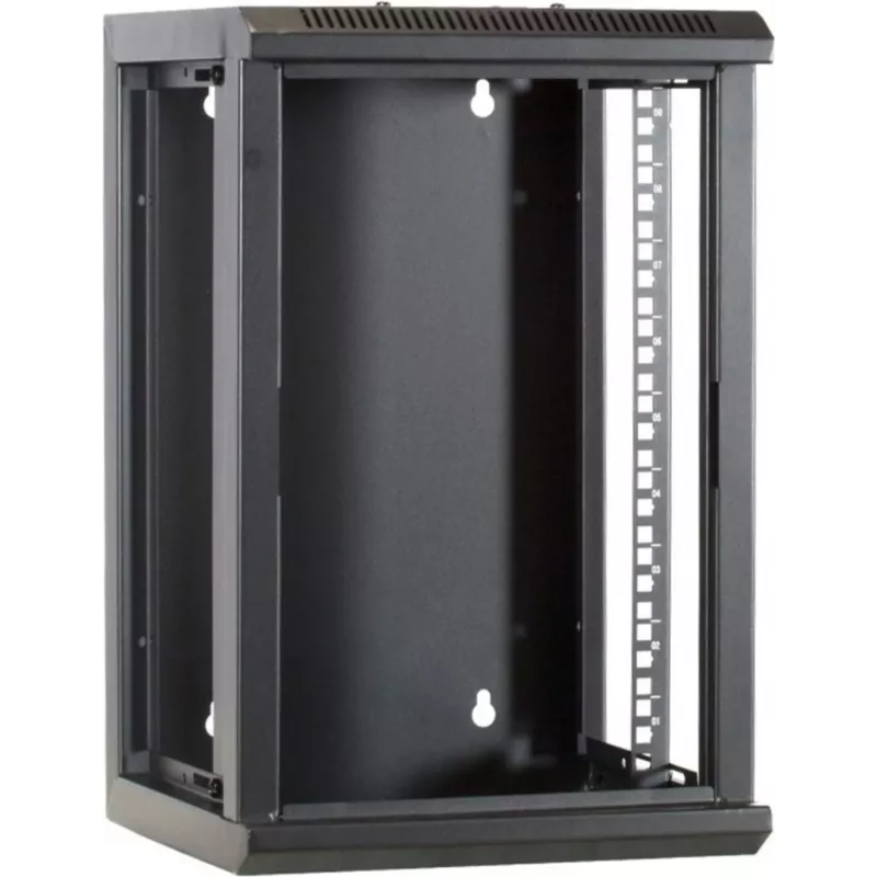 Rack de servidor de parede DSIT 9U 10 polegadas com porta de vidro, 312x310x486 mm, preto