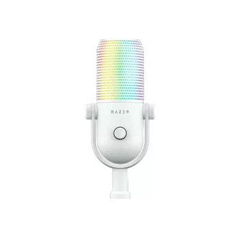 Microfone condensador USB RAZER Seiren V3 Chroma 32-bit DSP com iluminação RGB - Branco