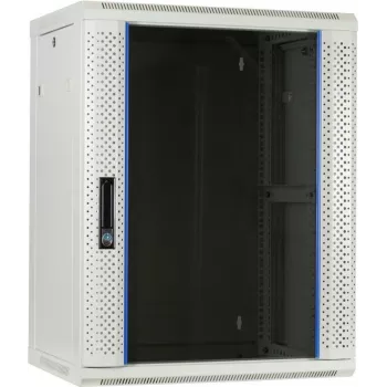 Armário de servidor de parede DSIT 15U com porta de vidro, Branco, 600x450x770 mm (DS6415W)