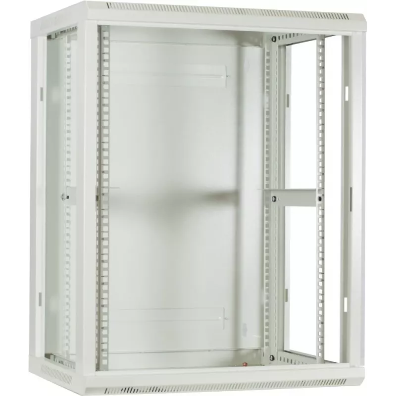 Armário de servidor de parede DSIT 15U com porta de vidro, Branco, 600x450x770 mm (DS6415W)