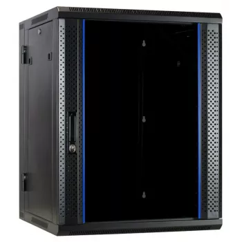 Armário de servidor de parede reversível DSIT DS6615-DOUBLE com porta de vidro, 600 mm de largura