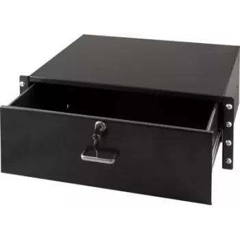 Gaveta de documentos com fecho DS-IT 4U para montagem em rack aço Preto (DS-DR04)