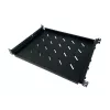 Prateleira de rack universal ajustável DSIT 19 polegadas 350-590 mm de profundidade, 30 kg de carga, ventilada, Preto