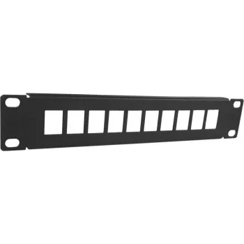 Patch panel UTP Keystone DSIT DS10-Patch-10UTP 10 portas sem módulos, 1U montagem em rack 19 polegadas, Preto