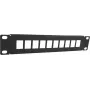 Patch panel UTP Keystone DSIT DS10-Patch-10UTP 10 portas sem módulos, 1U montagem em rack 19 polegadas, Preto
