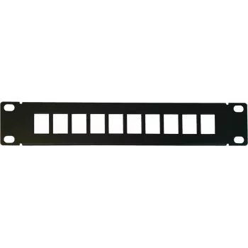 Patch panel UTP Keystone DSIT DS10-Patch-10UTP 10 portas sem módulos, 1U montagem em rack 19 polegadas, Preto
