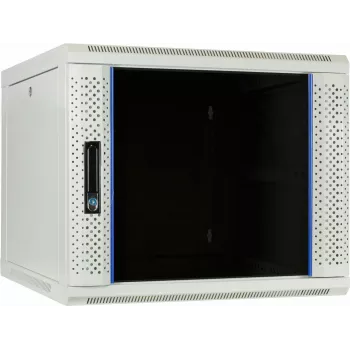 Armário de servidor de parede DSIT DS6609W 9U com porta de vidro, 600x600x500 mm, Preto