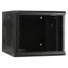 Armário rack de parede DSIT 6U com porta de vidro temperado, reversível, 600x450 mm, preto