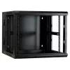 Armário rack de parede DSIT 6U com porta de vidro temperado, reversível, 600x450 mm, preto