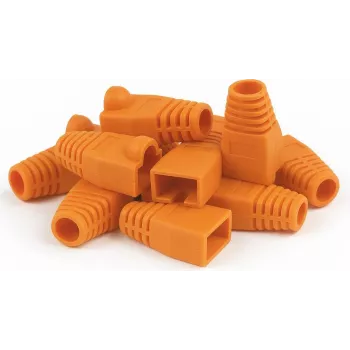 Bota RJ45 DSIT Danicom laranja, pack de 10 – alívio de tensão sem ganchos para cabos Ethernet