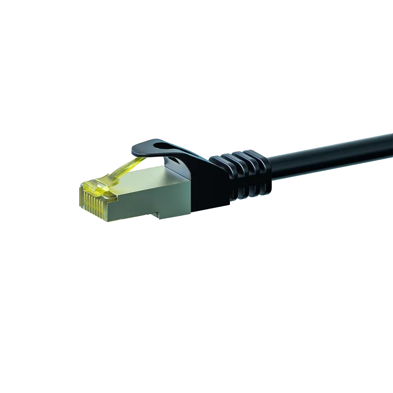 Cabo de rede DSIT RJ45 S/FTP (PiMF) com cabo bruto Cat.7, preto, 15m (DC-70-150)