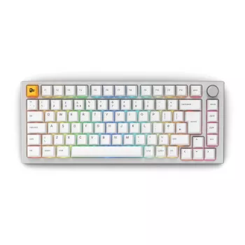 Glorious GMMK Pro teclado mecânico, 75% pré-montado, layout ISO UK, branco