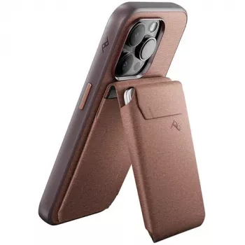 Carteira Peak Design Mobile Wallet SlimLink suporte de cartões magnético com suporte para MagSafe, Adobe Red
