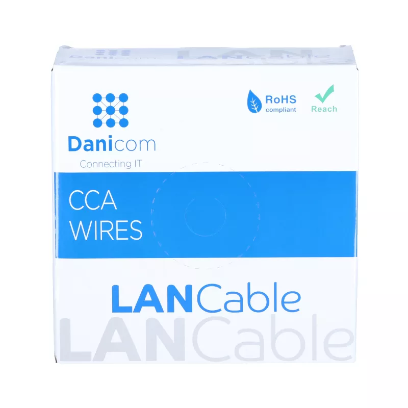 Cabo de rede DSIT CAT5e U/UTP 50m CCA em rolo, cinzento (DC-UTP5CCA50-GRY)