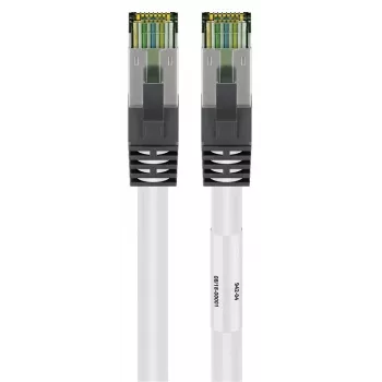 Cabo de rede DSIT RJ45 S/FTP PiMF CAT 8 branco 0,25m