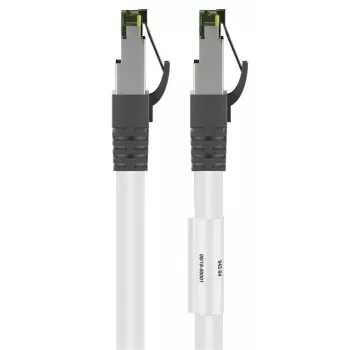 Cabo de rede DSIT RJ45 S/FTP PiMF CAT 8 branco 0,25m