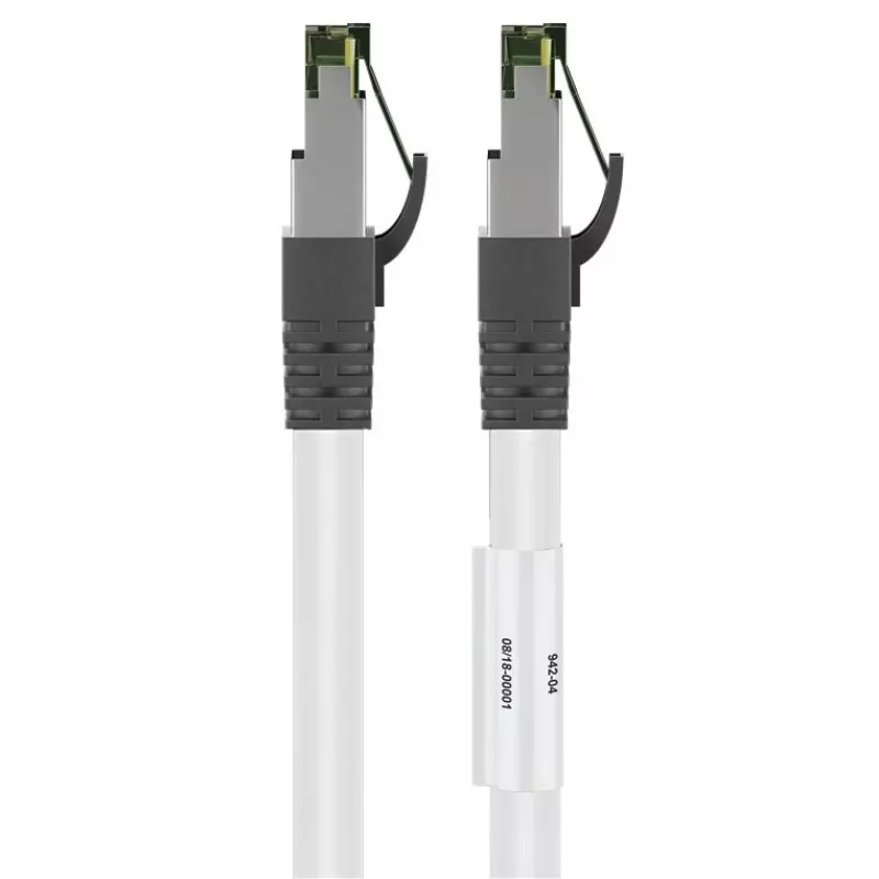 Cabo de rede DSIT RJ45 S/FTP PiMF CAT 8 branco 0,25m