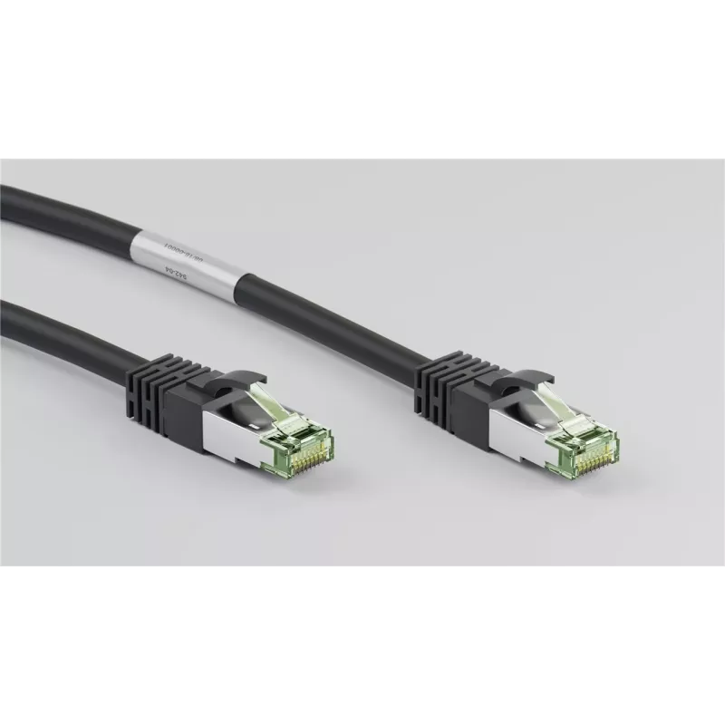 Cabo de rede patch DSIT Cat8 S/FTP PiMF RJ45, 0,5 m, preto, 40 Gbit/s