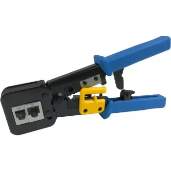 Alicate de cravar DSIT Pass-Through RJ45 com corta-cabos e descarnador (DC-TOOL-RJ45-PT)