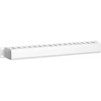Painel de gestão de cabos horizontal DSIT 19 polegadas 1U com tampa, branco (DS-1902-W)