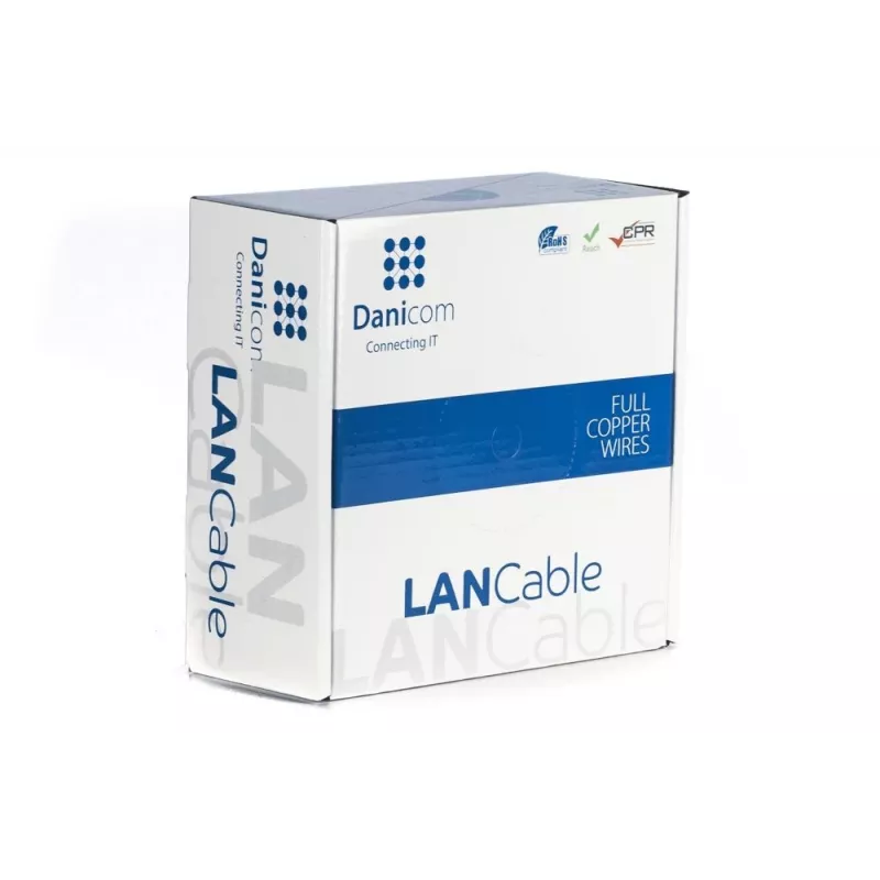Cabo exterior DSIT DANICOM CAT6A UTP 50m com condutor sólido, bainha PE (Fca) - preto