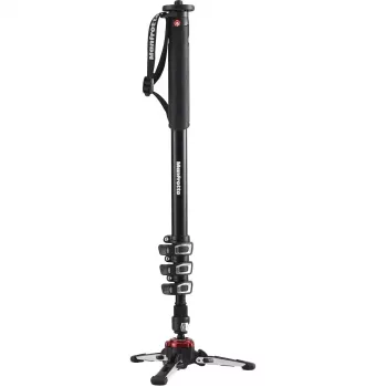 Manfrotto MVMXPROA4 XPRO Monopod+ monopod de vídeo em alumínio de 4 secções com base FluidTech, preto