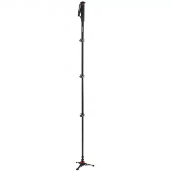 Manfrotto MVMXPROA4 XPRO Monopod+ monopod de vídeo em alumínio de 4 secções com base FluidTech, preto