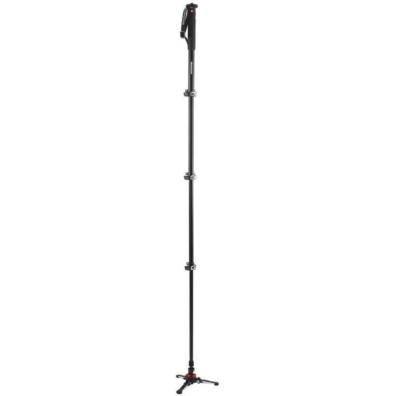 Manfrotto MVMXPROA4 XPRO Monopod+ monopod de vídeo em alumínio de 4 secções com base FluidTech, preto