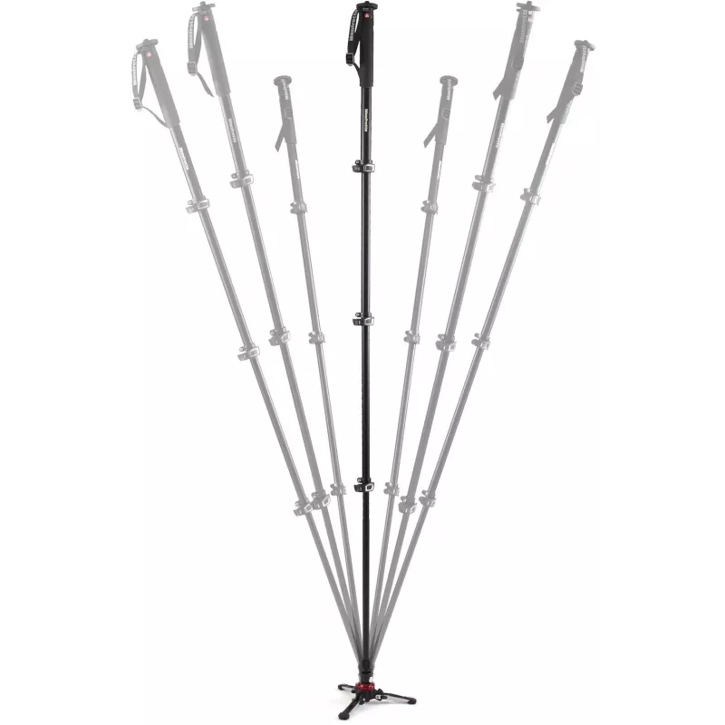 Manfrotto MVMXPROA4 XPRO Monopod+ monopod de vídeo em alumínio de 4 secções com base FluidTech, preto