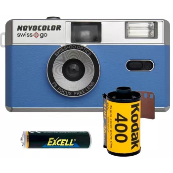 Novocolor Swiss+Go câmara de 35mm, azul (SWI401610)