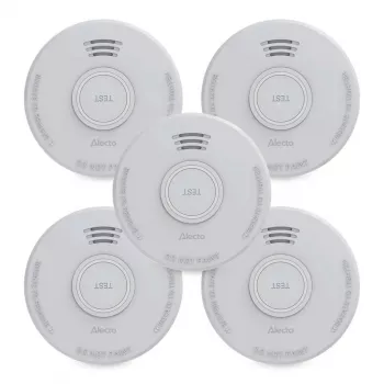 Detetor de fumo a pilhas Alecto SD110 5X, 5 unidades, 101 x 36 mm
