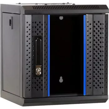 Caixa de servidor DSIT 6U 10 polegadas para montagem na parede com porta de vidro, 312x310x352 mm, preta (DS10-3306)