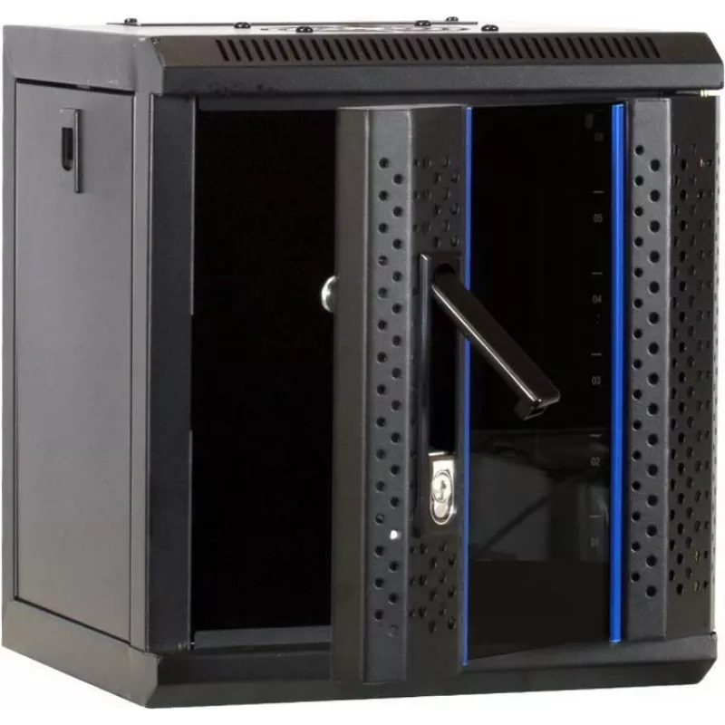 Caixa de servidor DSIT 6U 10 polegadas para montagem na parede com porta de vidro, 312x310x352 mm, preta (DS10-3306)