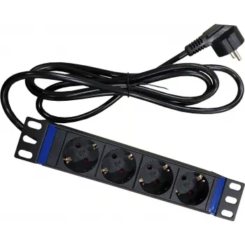 Unidade de distribuição de energia DSIT DS10-4PDU 10 polegadas para rack, 4 tomadas Schuko, 16A, preta