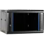 Caixa de servidor DSIT 6U para montagem na parede com porta de vidro, 600 x 450 x 367 mm, preta, DS6406