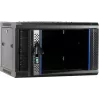 Caixa de servidor DSIT 6U para montagem na parede com porta de vidro, 600 x 450 x 367 mm, preta, DS6406