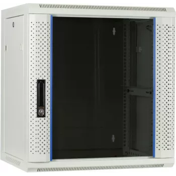 Caixa de servidor DSIT DS6412W 12U para montagem na parede com porta de vidro, 600x450x634 mm, branca