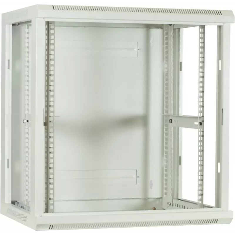 Caixa de servidor DSIT DS6412W 12U para montagem na parede com porta de vidro, 600x450x634 mm, branca