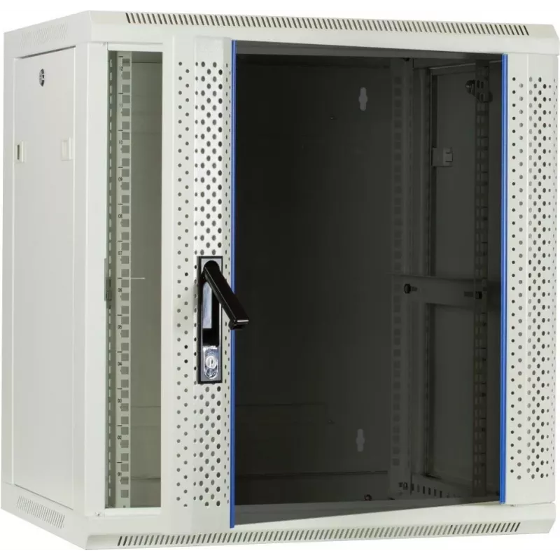 Caixa de servidor DSIT DS6412W 12U para montagem na parede com porta de vidro, 600x450x634 mm, branca