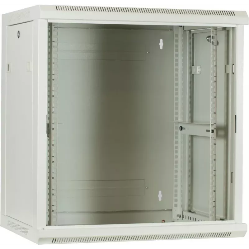 Caixa de servidor DSIT DS6412W 12U para montagem na parede com porta de vidro, 600x450x634 mm, branca