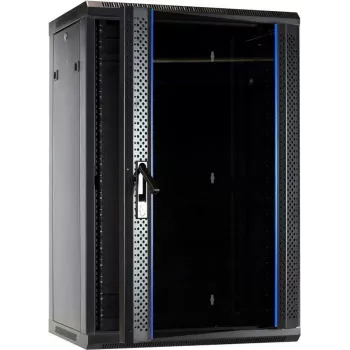 Armário de servidor DSIT 18U para montagem na parede com porta de vidro 600x450x900 mm (DS6418)