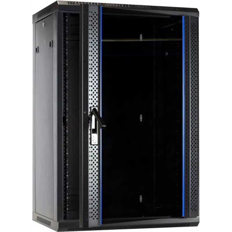 Armário de servidor DSIT 18U para montagem na parede com porta de vidro 600x450x900 mm (DS6418)
