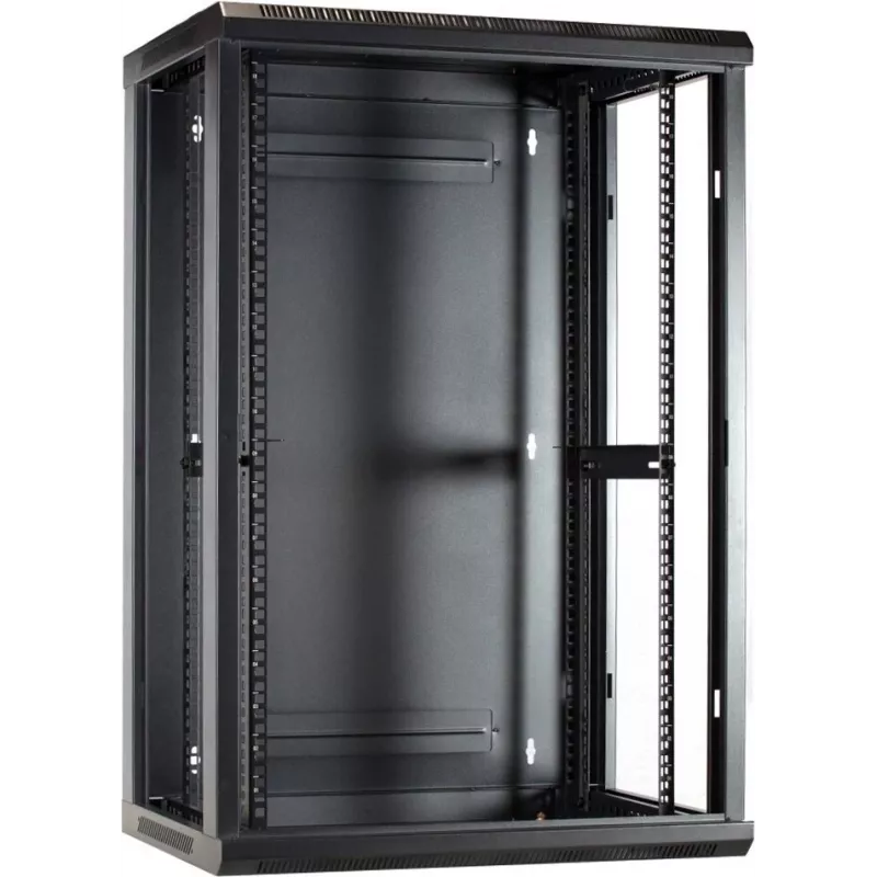 Armário de servidor DSIT 18U para montagem na parede com porta de vidro 600x450x900 mm (DS6418)