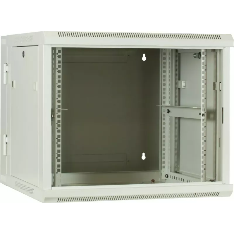 Armário de servidor DSIT 9U reversível para montagem na parede com porta de vidro, branco, 600x600x501 mm (DS6609W-DOUBLE)