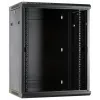 Armário de servidor DSIT DS6615 15U para montagem na parede com porta de vidro, 600x600x770 mm, preto