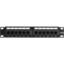 Patch panel DSIT DS-10Patch6-12UTP 10 polegadas 12 portas UTP CAT6, montagem em rack 1U, preto